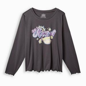 Torrid Plus Size 1X 14-16 Nickelodeon Rugrats Angelica Lettuce Hem Crop Top